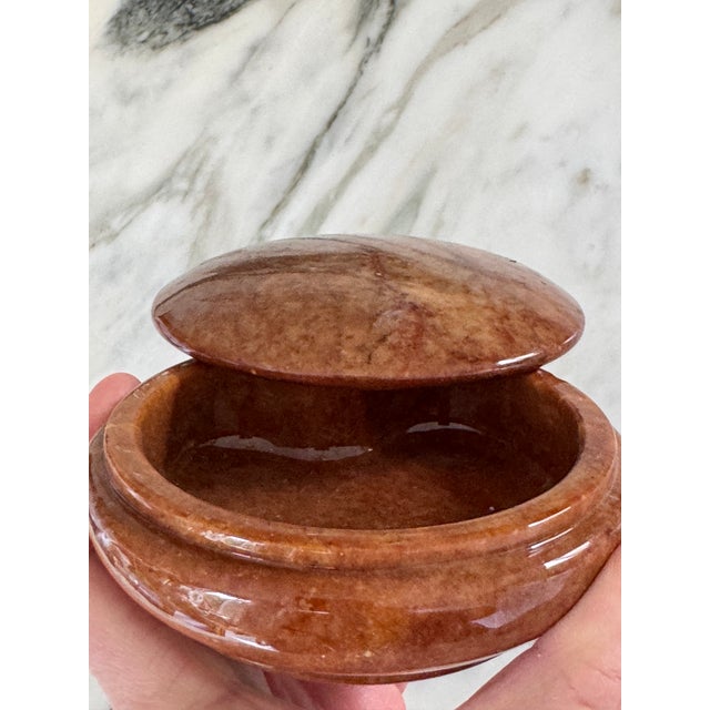 Ducceschi Made in Italy Volterra Alabaster Trinket Jar / Jewlery Box For Sale - Image 10 of 12