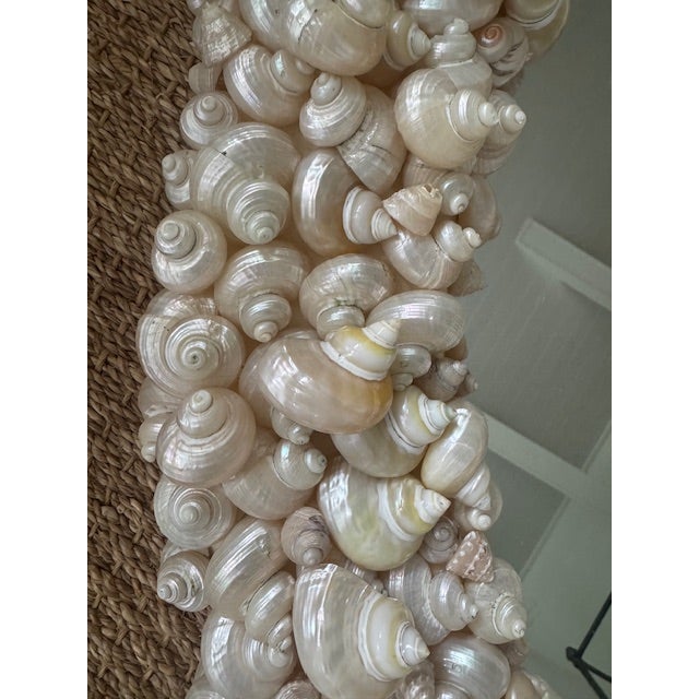 English Coastal Oly Studio Oval Shell Mirror For Sale - Image 3 of 9