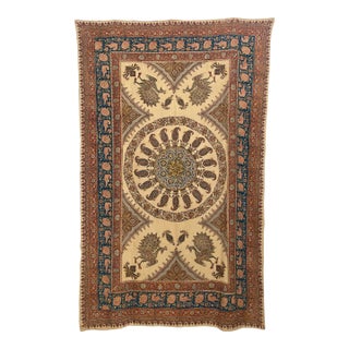Large Isfahan Ghalamkar Persian Paisley Textile Block Printed 1950s For Sale
