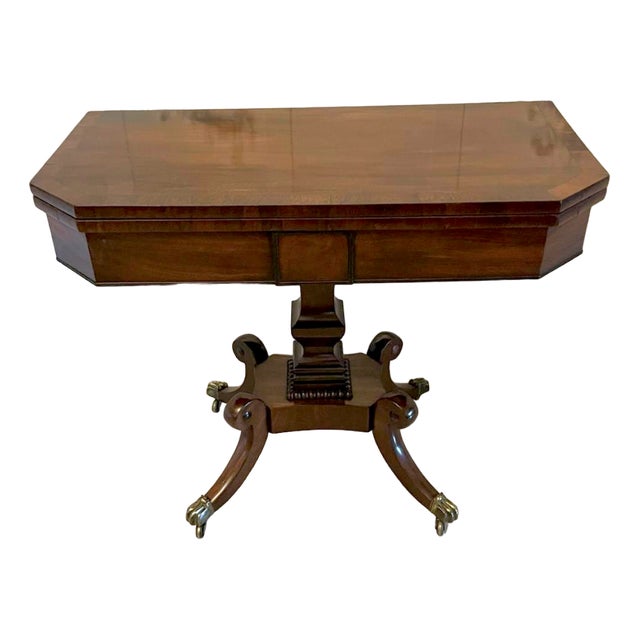 Antique Regency Mahogany Card Table, 1830s For Sale