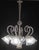 1950s 1950s 6 Light Art Deco Murano Glass and Brass Chrome Chandelier Attributed to Barovier & Toso For Sale - Image 5 of 12