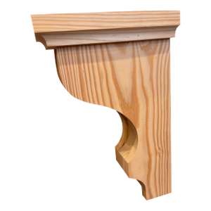 Pair of Decorative Unfinished Wood Corbel Brackets; Modern Colonial Style. Nib