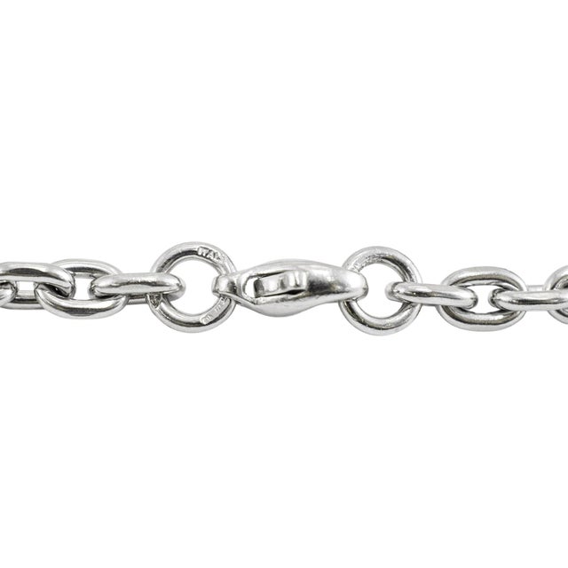 Unisex 950 Platinum Solid Oval Anchor Cable Link Chain Necklace For Sale In Houston - Image 6 of 8