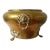 Late 19th Century Hand Hammered Brass Cachepot With Lion Head Paw Foot For Sale
