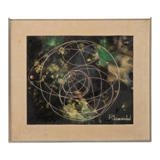 20th Century Belgian Artwork With Metal Frame For Sale