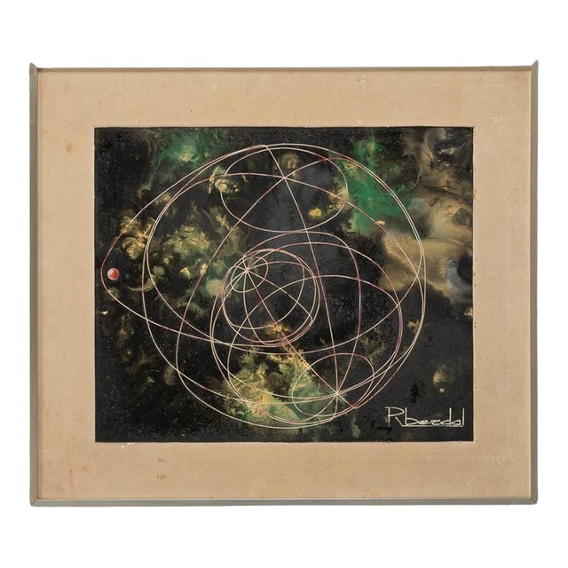 20th Century Belgian Artwork With Metal Frame For Sale