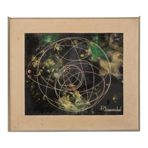 20th Century Belgian Artwork With Metal Frame