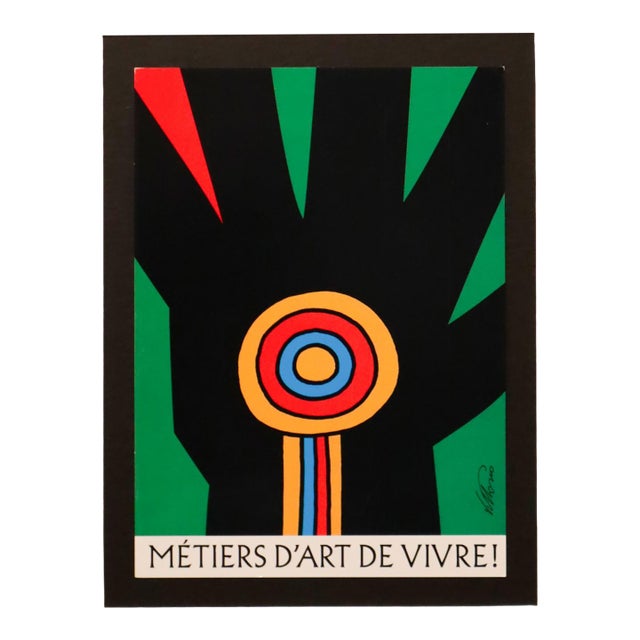 2002 Canadian Exhibition Postcard, "Métiers d'Art De Vivre!" From 2000 Canadian Exhibition Poster, Vittorio Fiorucci For Sale