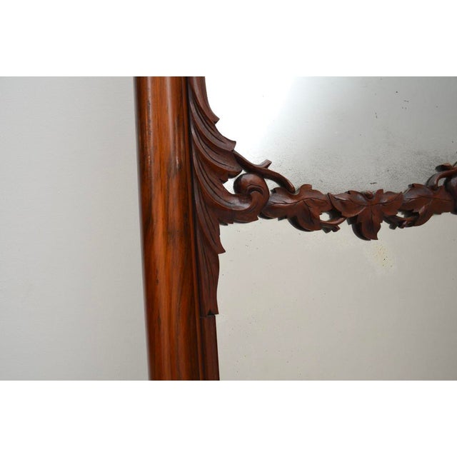 Antique Victorian Carved Walnut Mirror, 1850 For Sale - Image 4 of 9