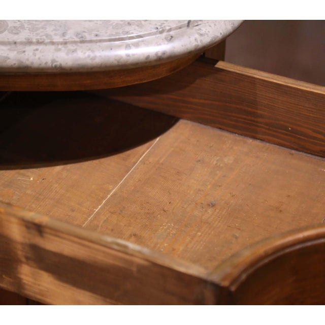 19th C. French Régence Marble Top Carved Walnut Three-Door Enfilade With Drawers For Sale - Image 9 of 17