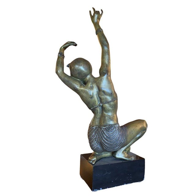 An early 25" Art Deco bronze nude sculpture of a Flapper Dancer by Affortunato Gory. This is one of the most spectacular...