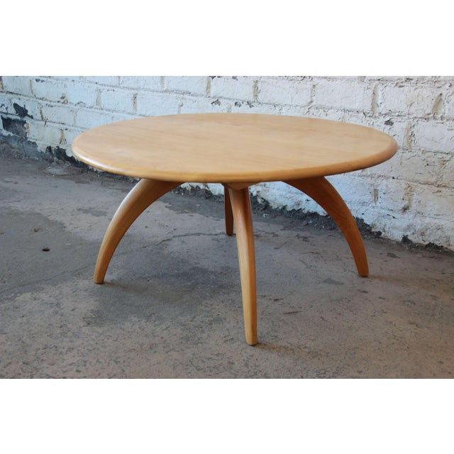Heywood Wakefield MidCentury Modern Wishbone Lazy Susan Round Coffee Table Chairish