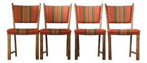 Vintage Danish Brutalist Tall Back Chairs attributed to Henning Kjærnulf, 1960s, Set of 4