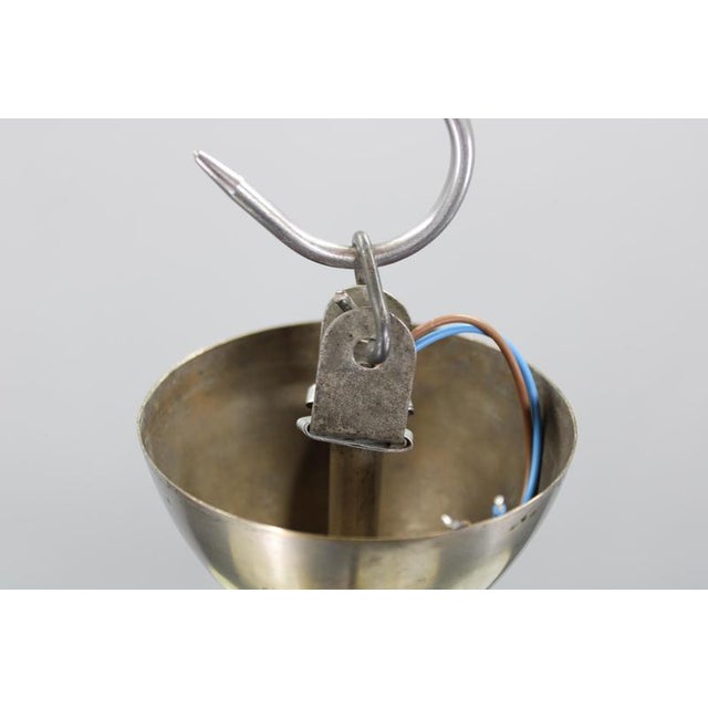 Art Deco Nickel Chandelier with Champagne Glass, 1930s For Sale - Image 9 of 11