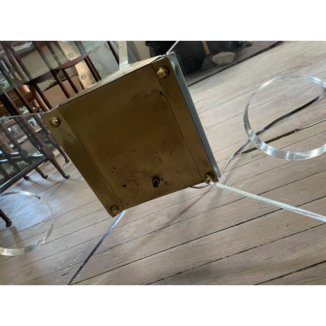 Mid 20th Century Dorothy Thorpe Illuminated Red Coffee Table Lucite Base Round Glass Top For Sale - Image 12 of 12