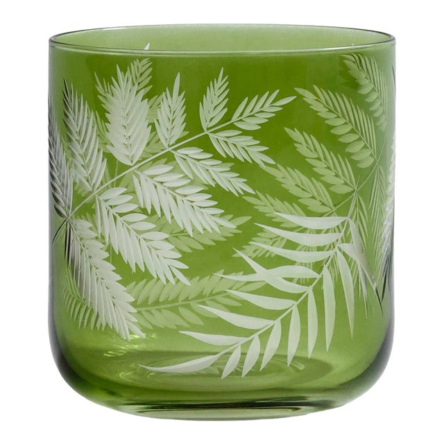 Fern Leaf Rock Glass, Set of 6 For Sale