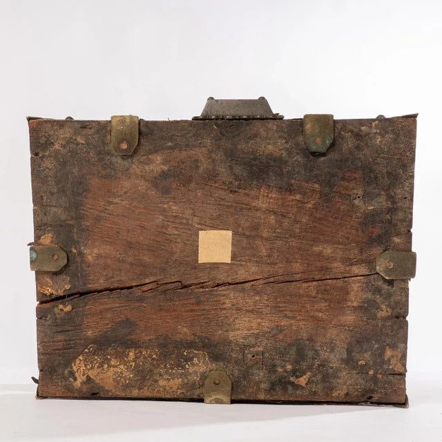 Early 19th Century Indian Brass Bound Lacquered Teak Dowry Box For Sale - Image 12 of 12