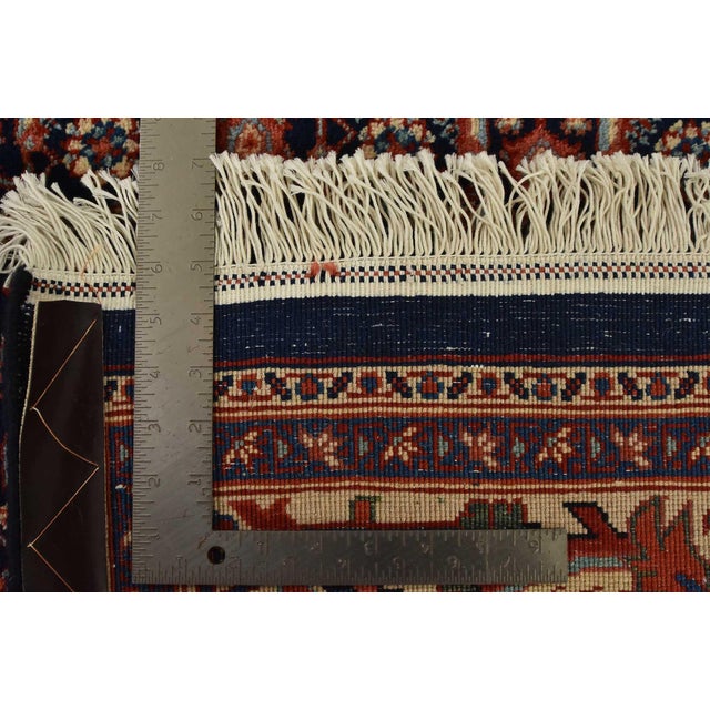 Sarouk Rug 6’5” X 8’4” Blue Wool Vintage Traditional Hand-Knotted Carpet For Sale - Image 12 of 12