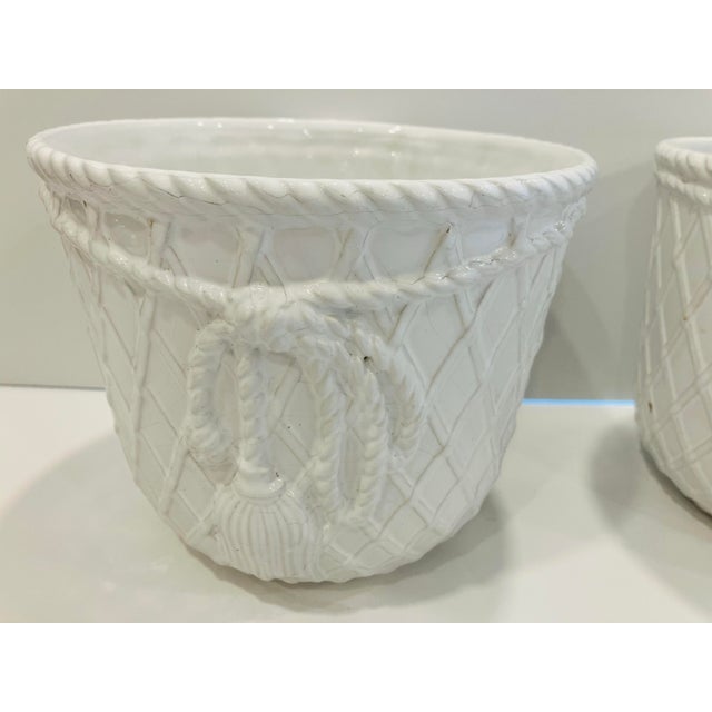 Transitional 1970s Pair of Ceramic Jardineres For Sale - Image 3 of 8