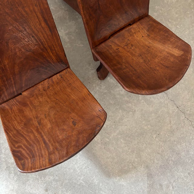 African Chairs in Wood, Set of 2 For Sale - Image 3 of 6