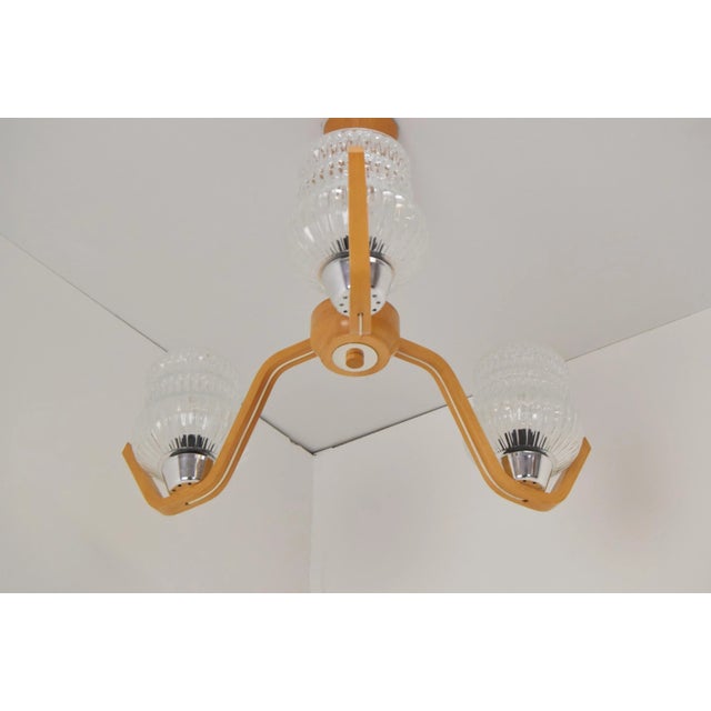 Mid-Century Ceiling Lamp from Drevo Humpolec, 1970s For Sale - Image 9 of 12