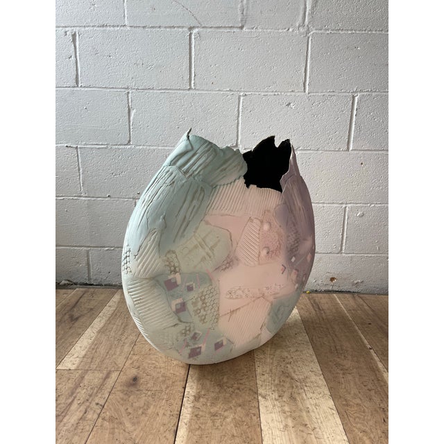 Gail Markiewicz Hand Built Patchwork Ceramic Vessel, Contemporary Studio Pottery For Sale - Image 4 of 10