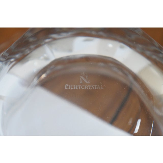 Transparent Vintage Nachtman Lichtcrystal Faceted German Crystal Centerpiece Bowl Candy Nut Dish For Sale - Image 8 of 10