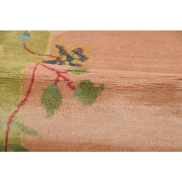 Contemporary Chinese Deco Style Floral Wool Runner by Rug & Kilim For Sale In New York - Image 6 of 9