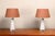 White Glass Table Lamps with Dark Ochre Shades by Carl Fagerlund for Orrefors Sweden, Set of 2 For Sale - Image 5 of 16