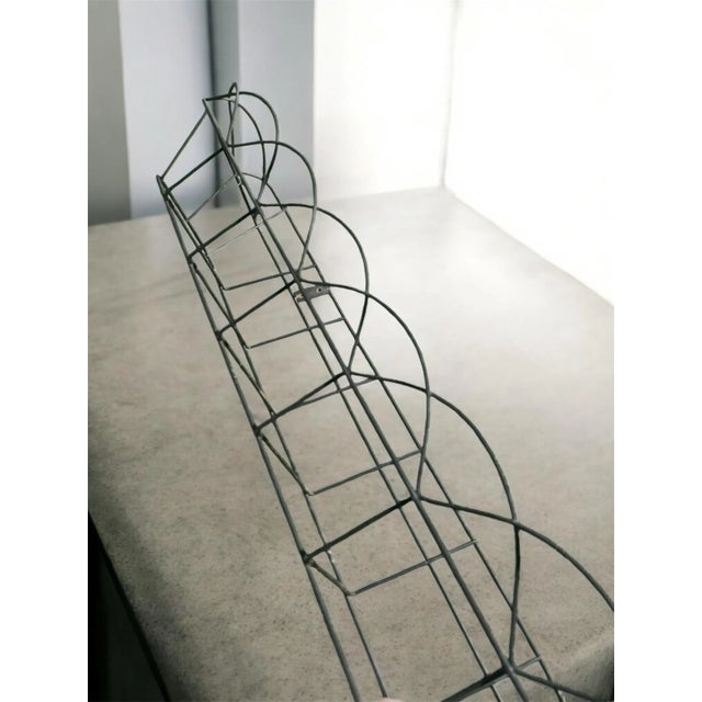 Mid-20th Century Black Metal Wire Wall Baskets Pair Industrial Farmhouse For Sale - Image 4 of 11