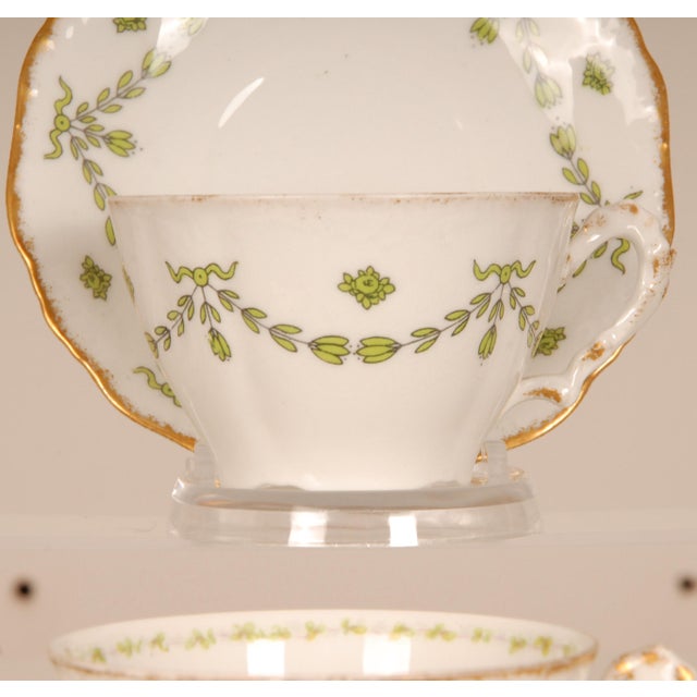 Late 19th Century Late 19th Century Art Nouveau Tea Set Limoges Porcelain French A. Lanternier Floral Decor 15 Pieces For Sale - Image 5 of 11