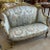 French French Style Sky Blue Tufted Sofa With Gold Details For Sale - Image 3 of 4