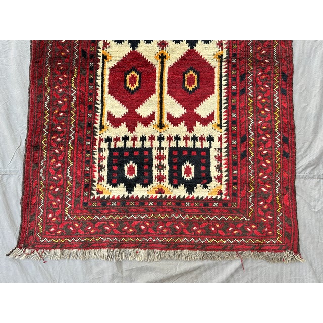 2000 - 2009 Ivory Turkmen Hand-Knotted Wool Rug - 3'10" X 3'0" For Sale - Image 5 of 11