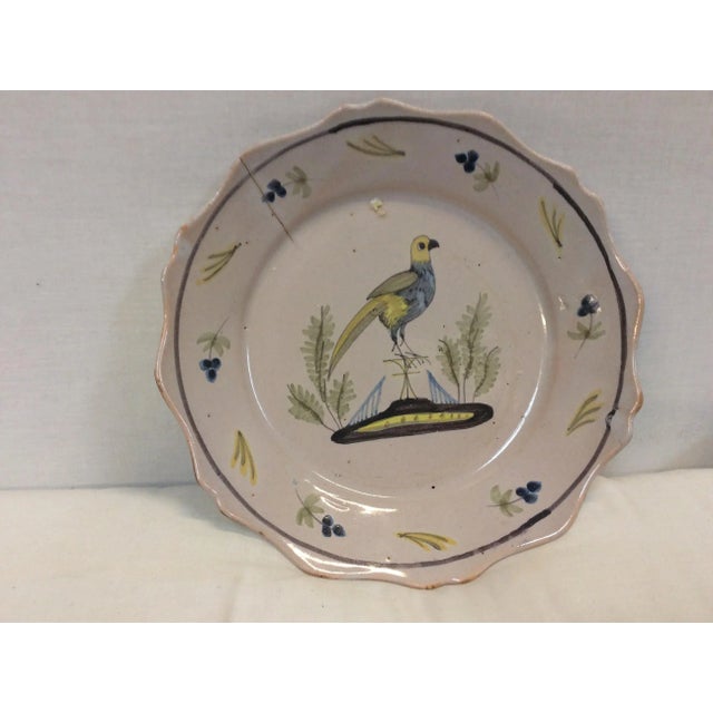 Contemporary Decorative Ceramic Bowl With Bird For Sale - Image 3 of 4