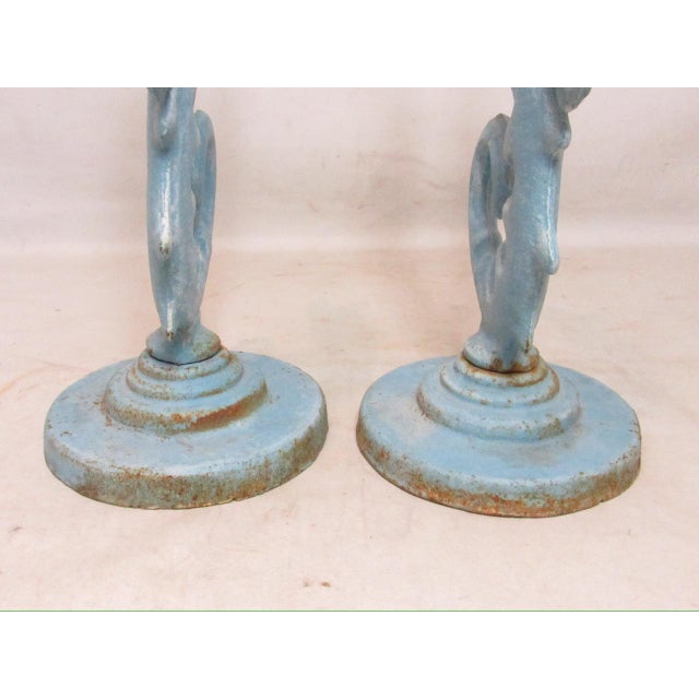 1970s Pair of Vintage English Cast Iron Seahorses For Sale - Image 5 of 17