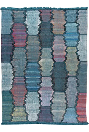 Contemporary Multi-Color Kilim Handmade Geometric Wool Rug