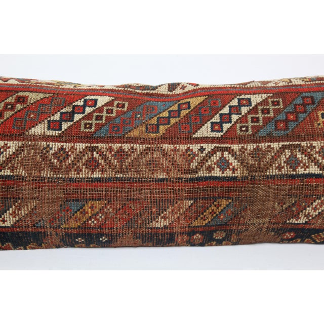 Authentic Tribal Antique Caucasian Lumbar Rug Pillow Cover -16'' X 47'' For Sale In Tampa - Image 6 of 10