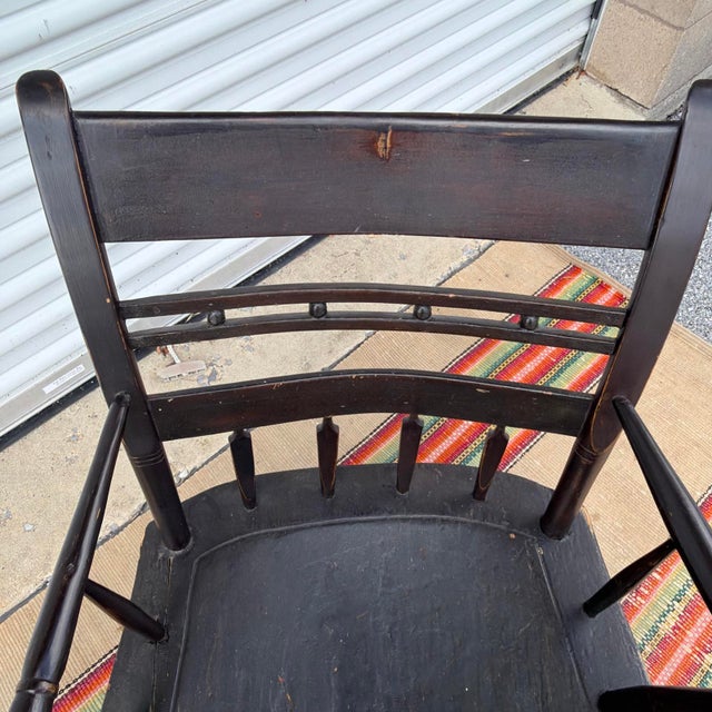 Antique Federal Windsor Splat-Back Armchair Vermont or New York, 1820's For Sale - Image 10 of 16