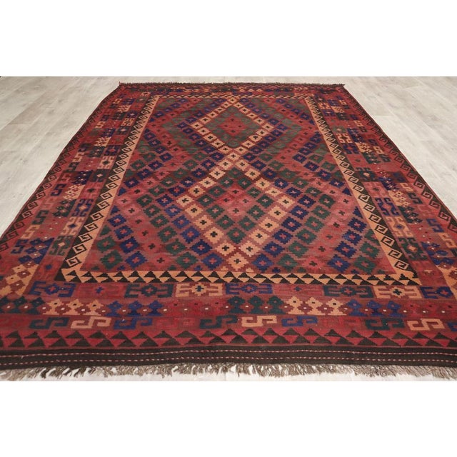Afghan Kilim Rug, 1920s For Sale - Image 4 of 18