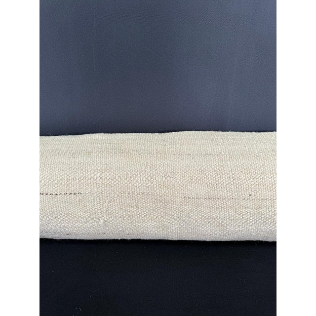 Contemporary Turkish Hemp Pillow Cushion Natural Beige Cushion Cover 12"x46" For Sale - Image 3 of 4