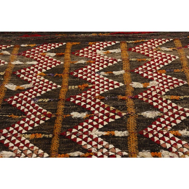 Late 20th Century Vintage Moroccan Zemmour Kilim Rug - 02'07 X 23'02 For Sale - Image 5 of 9
