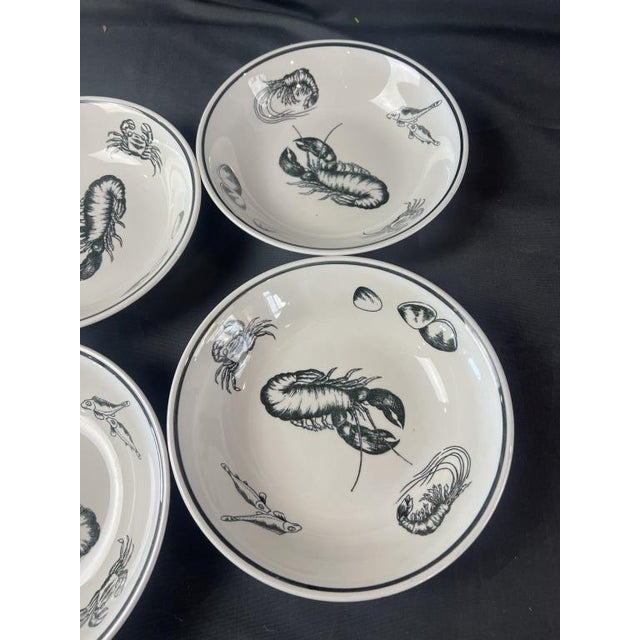 French 1960s Lobster 9"d Salad Plates S/4 For Sale - Image 3 of 5