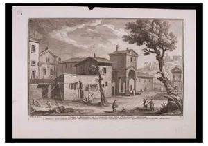 Giuseppe Vasi, Chiesa e Monastero di S. Cosimato, Etching, Late 18th Century