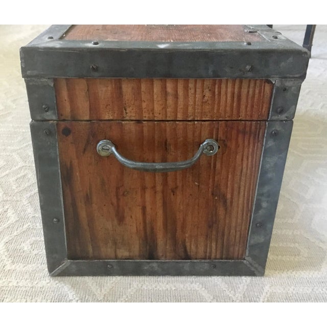 20th Century Painted Folk Art Style Carpenters Box Chest For Sale - Image 9 of 13