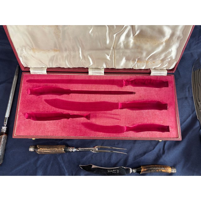 1920s Sheffield Stainless Steel Carving Set in Original Box- 5 Pieces For Sale In Tampa - Image 6 of 6
