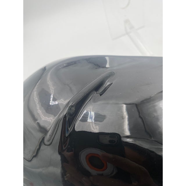 1980s Art Deco Style Ceramic Head Sculpture For Sale - Image 10 of 10