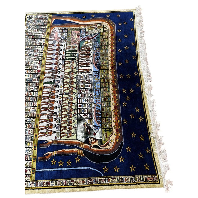 Handmade Silk Egyption Tapestry Area Rug For Sale - Image 9 of 12