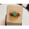 Oval Emerald , Pink Tourmaline Diamond Ring 18 Karat Yellow Gold, Size 6.5 For Sale - Image 16 of 18