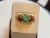 Oval Emerald , Pink Tourmaline Diamond Ring 18 Karat Yellow Gold, Size 6.5 For Sale - Image 16 of 18