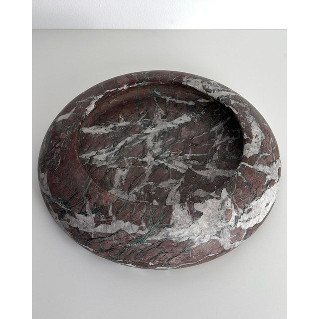 Asti Italian Red Marble Rounded Edge Catchall For Sale - Image 4 of 11